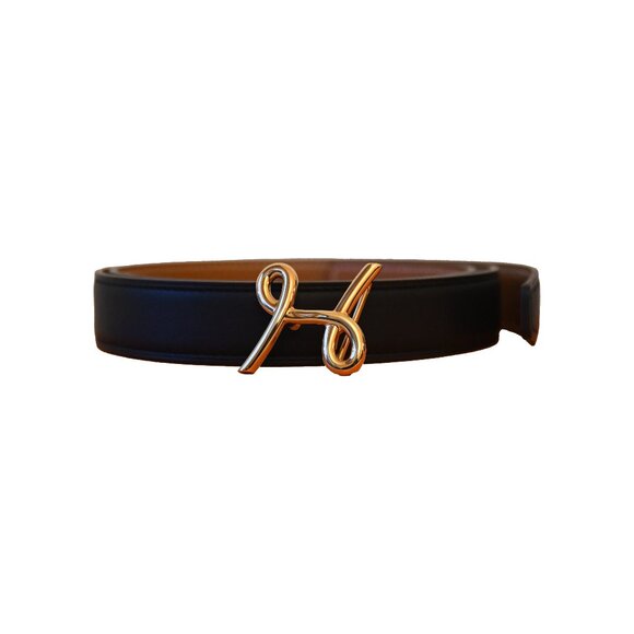 Hermes Swift Epsom H Cursives Belt Gold Hardware Black